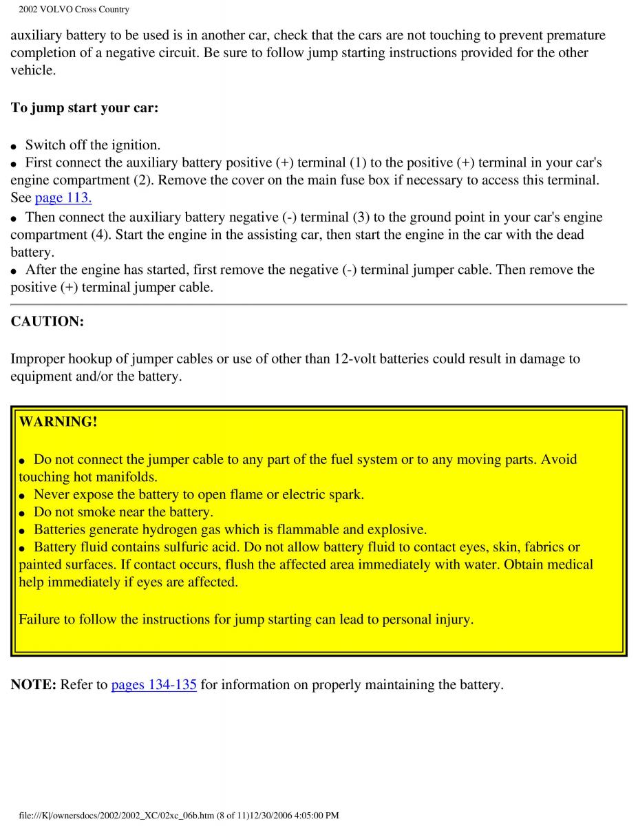 Volvo XC70 Cross Country owners manual / page 149