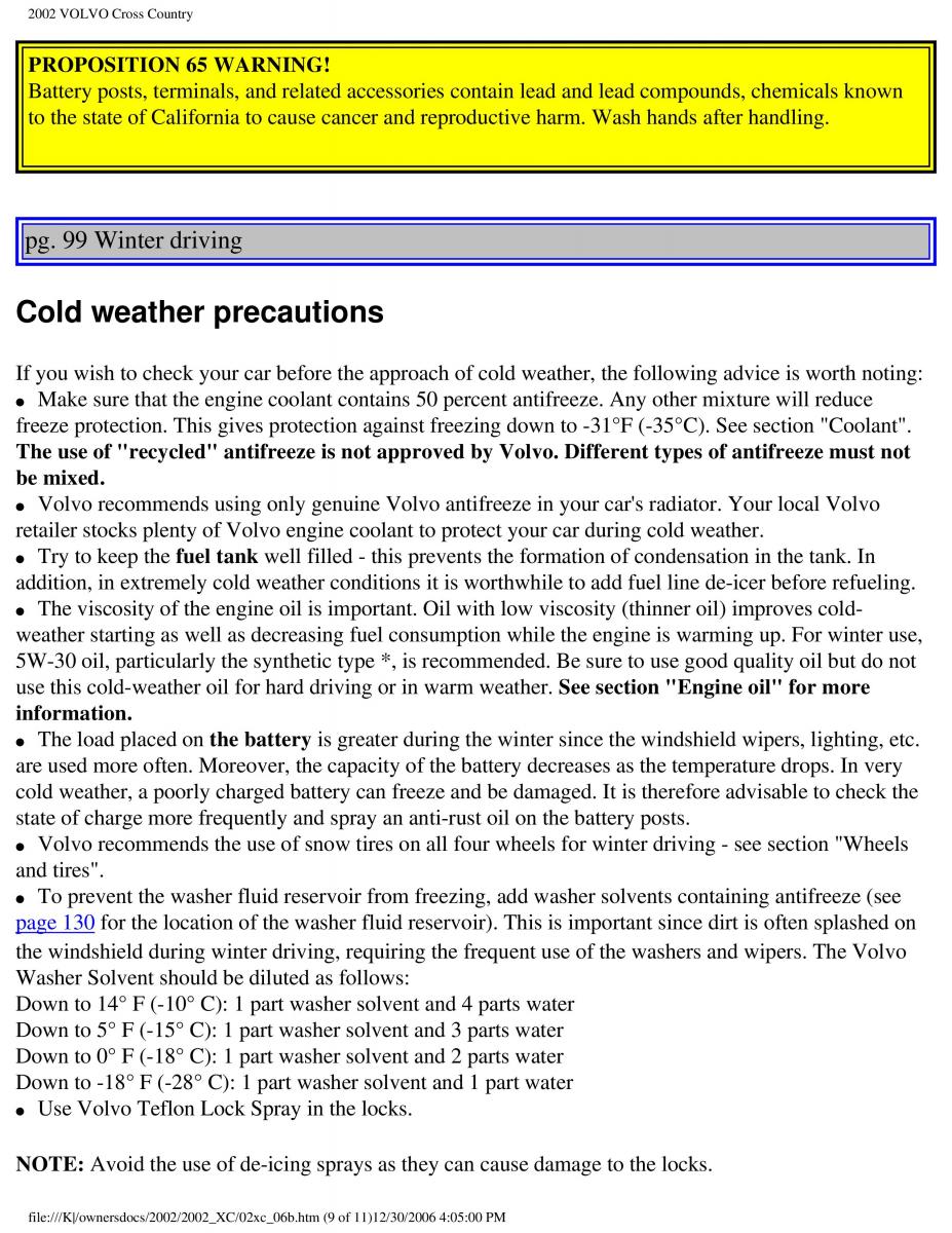 Volvo XC70 Cross Country owners manual / page 150