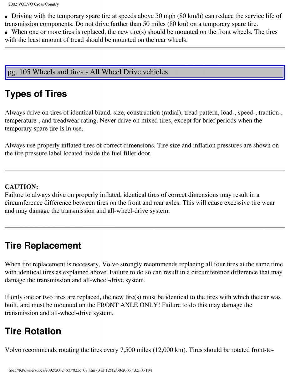 Volvo XC70 Cross Country owners manual / page 155