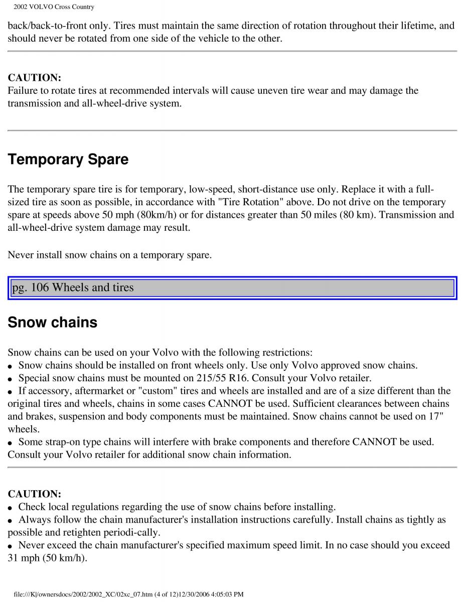 Volvo XC70 Cross Country owners manual / page 156