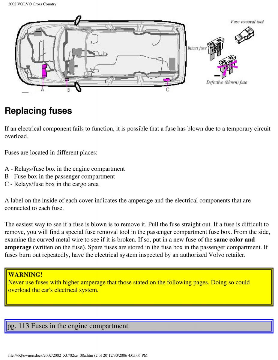 Volvo XC70 Cross Country owners manual / page 166