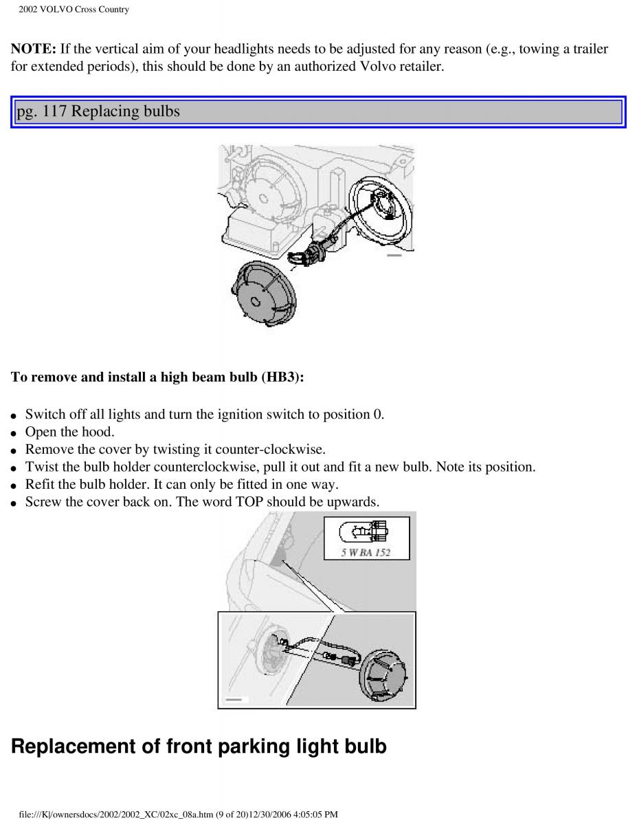 Volvo XC70 Cross Country owners manual / page 173