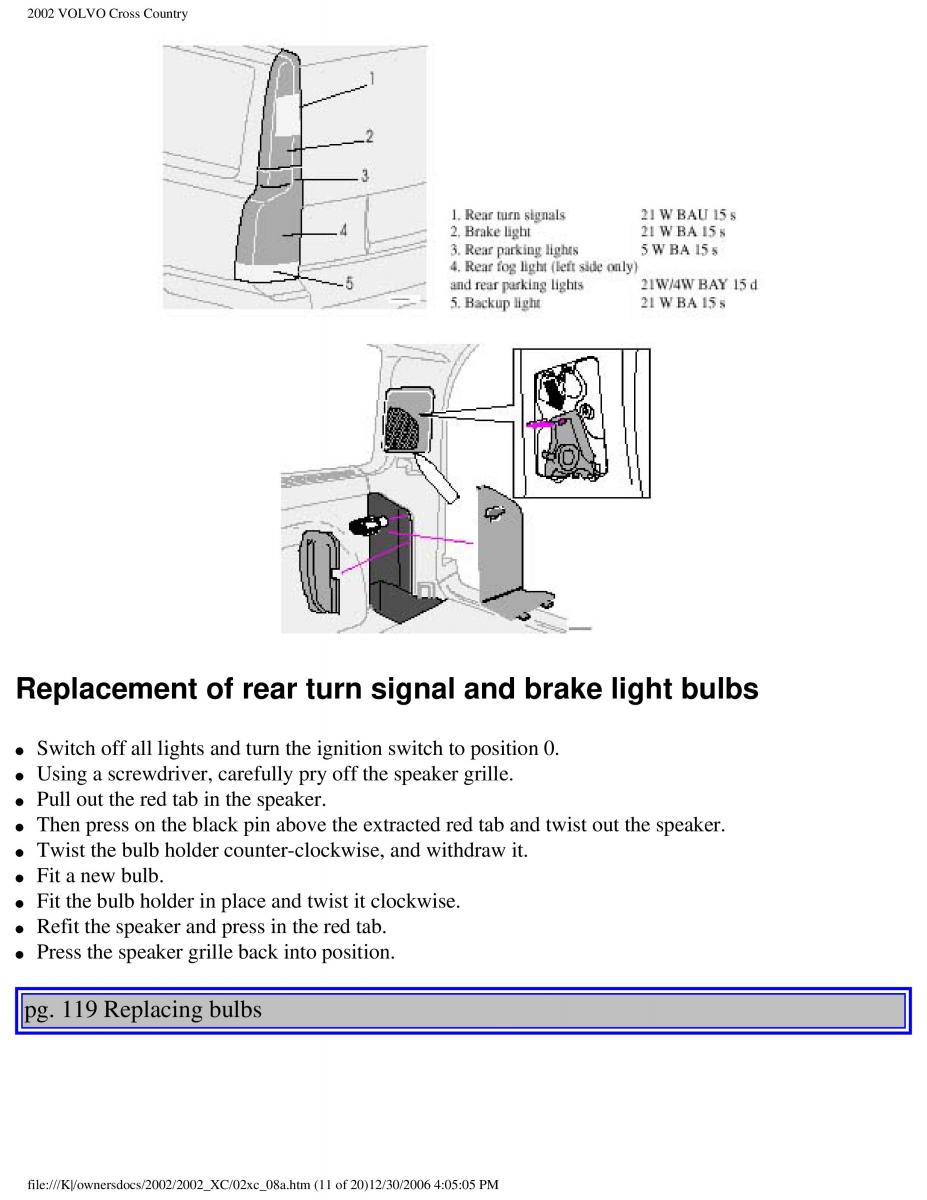 Volvo XC70 Cross Country owners manual / page 175