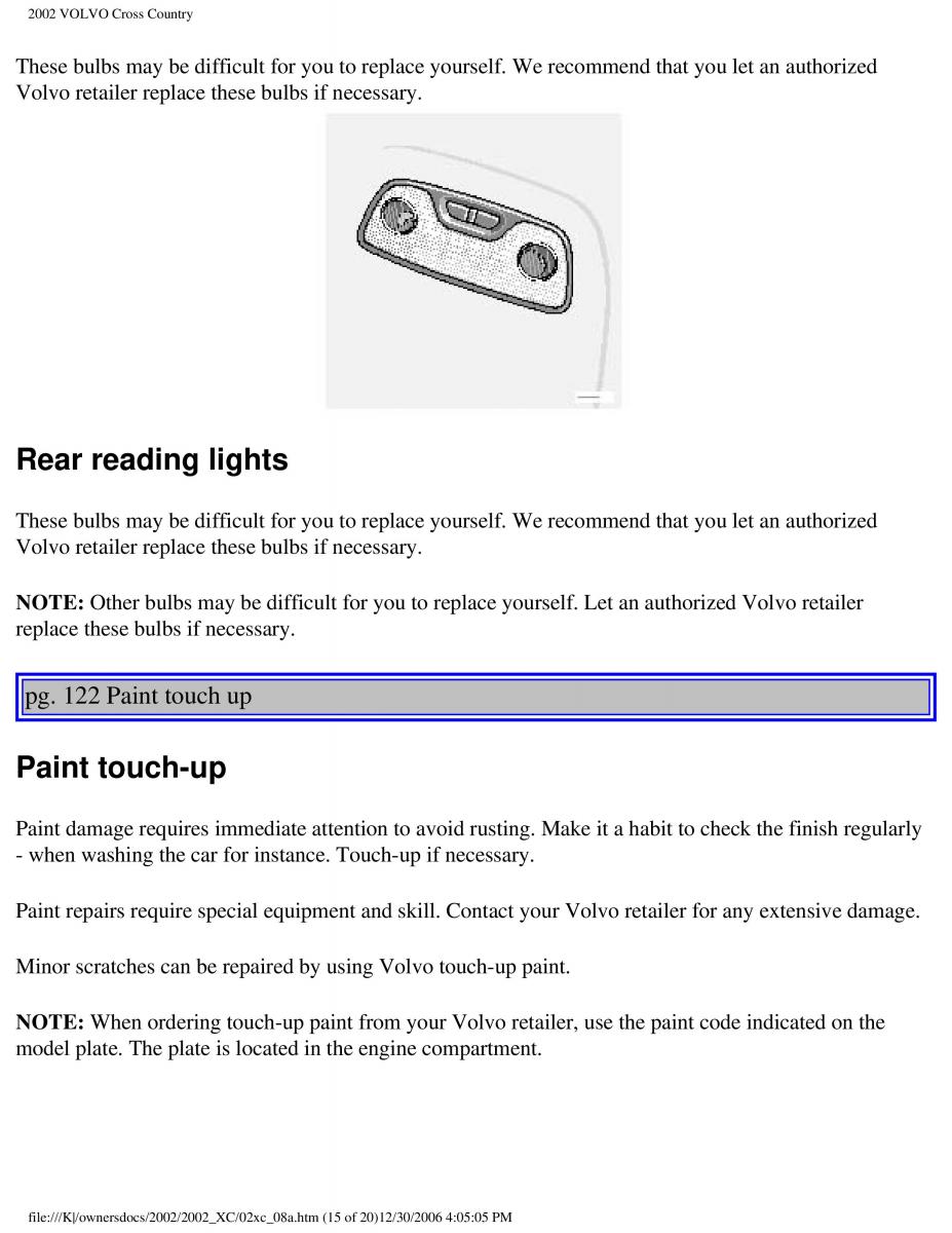 Volvo XC70 Cross Country owners manual / page 179