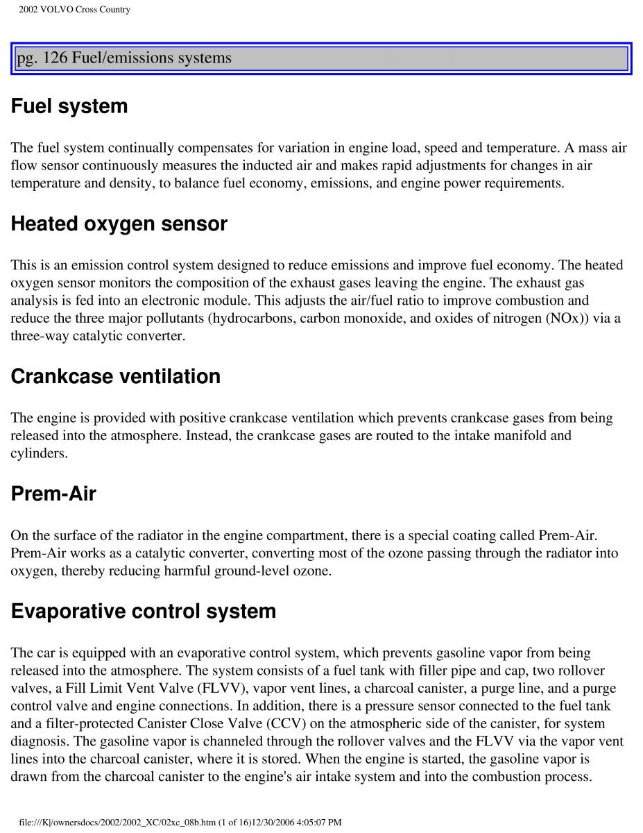 Volvo XC70 Cross Country owners manual / page 185