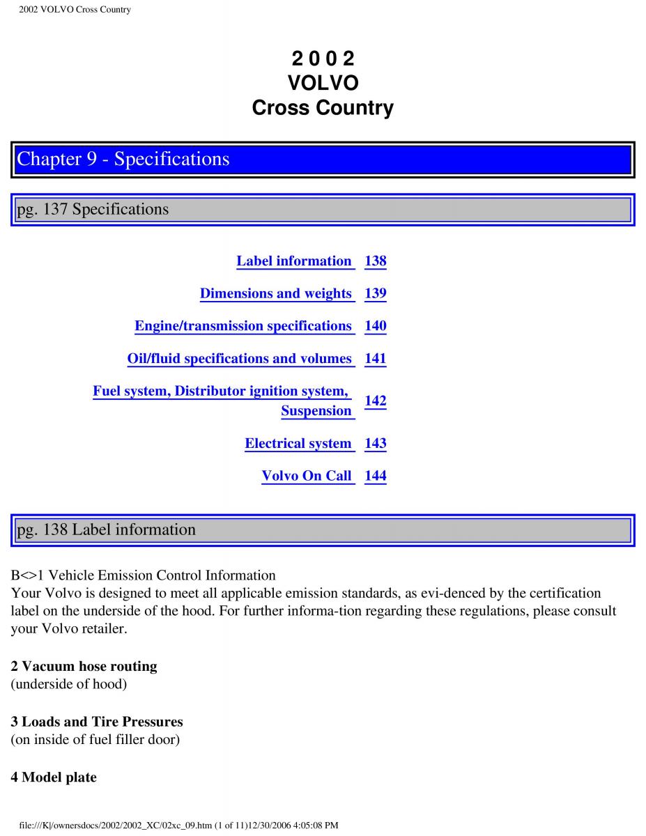 Volvo XC70 Cross Country owners manual / page 201