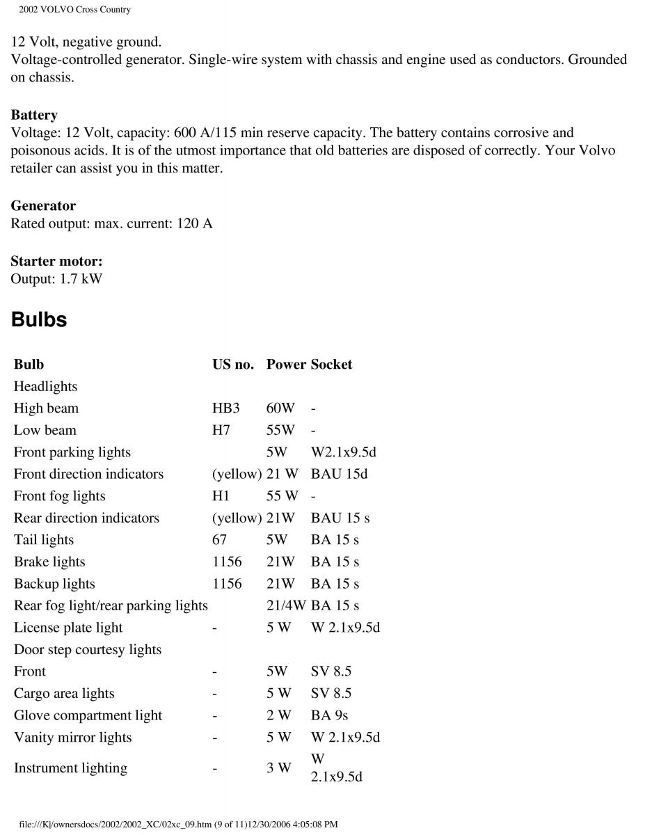 Volvo XC70 Cross Country owners manual / page 209