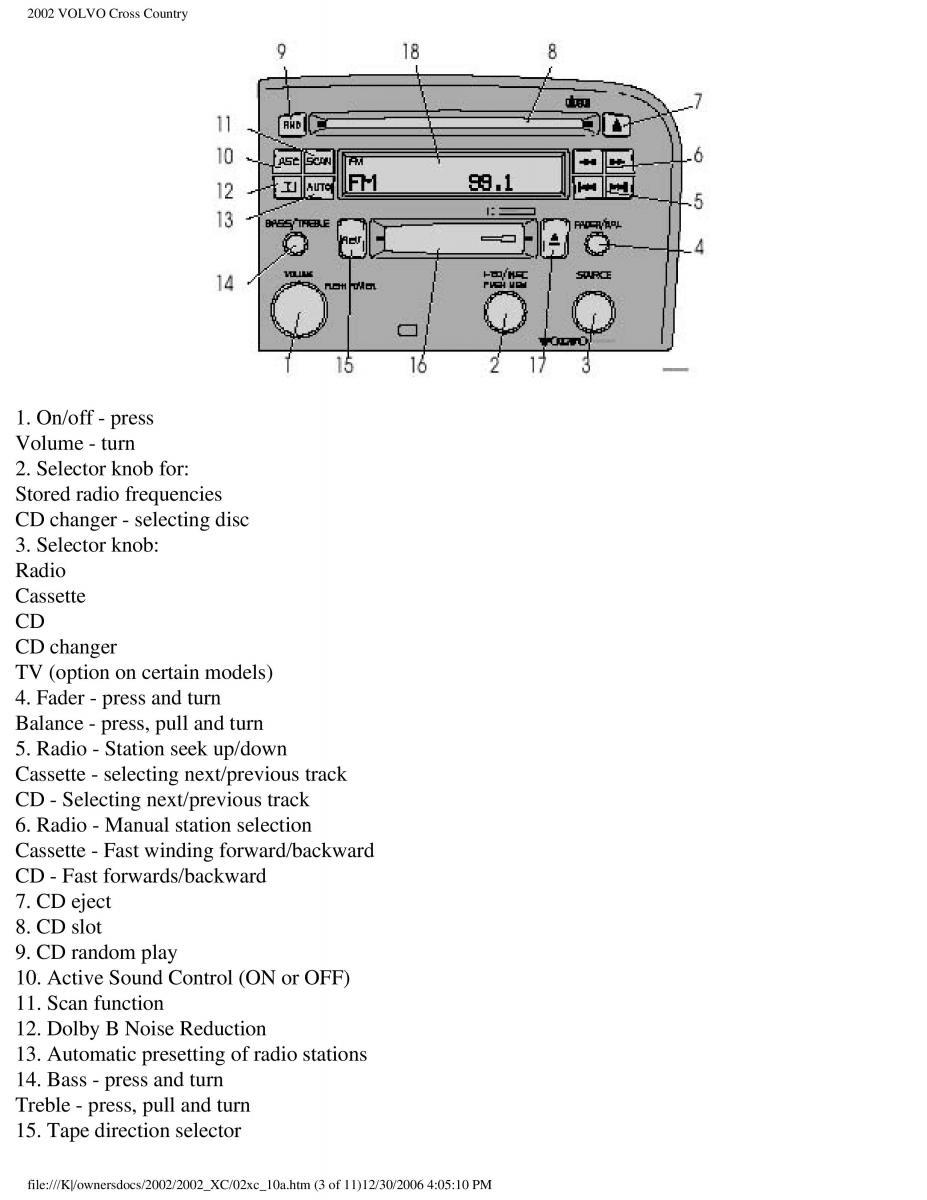 Volvo XC70 Cross Country owners manual / page 214