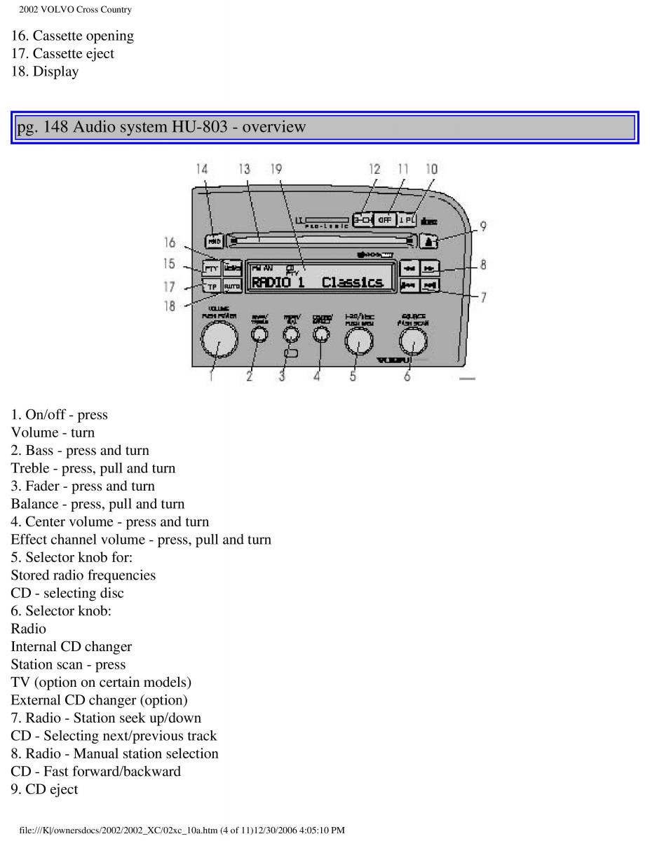 Volvo XC70 Cross Country owners manual / page 215