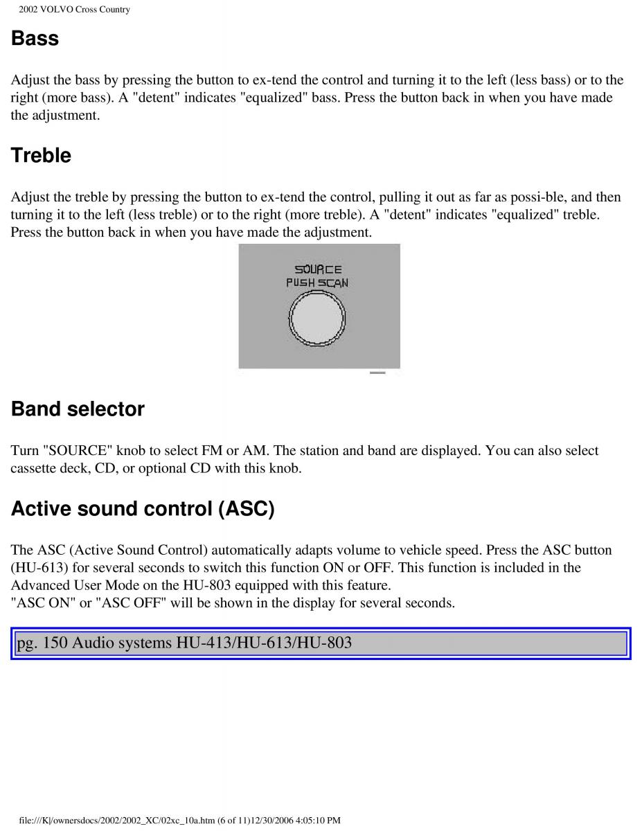 Volvo XC70 Cross Country owners manual / page 217