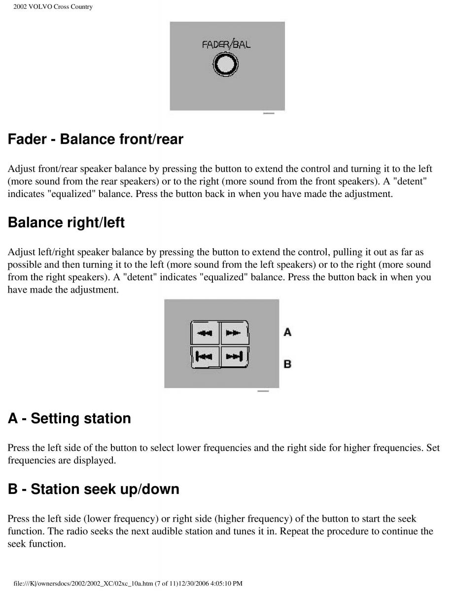 Volvo XC70 Cross Country owners manual / page 218