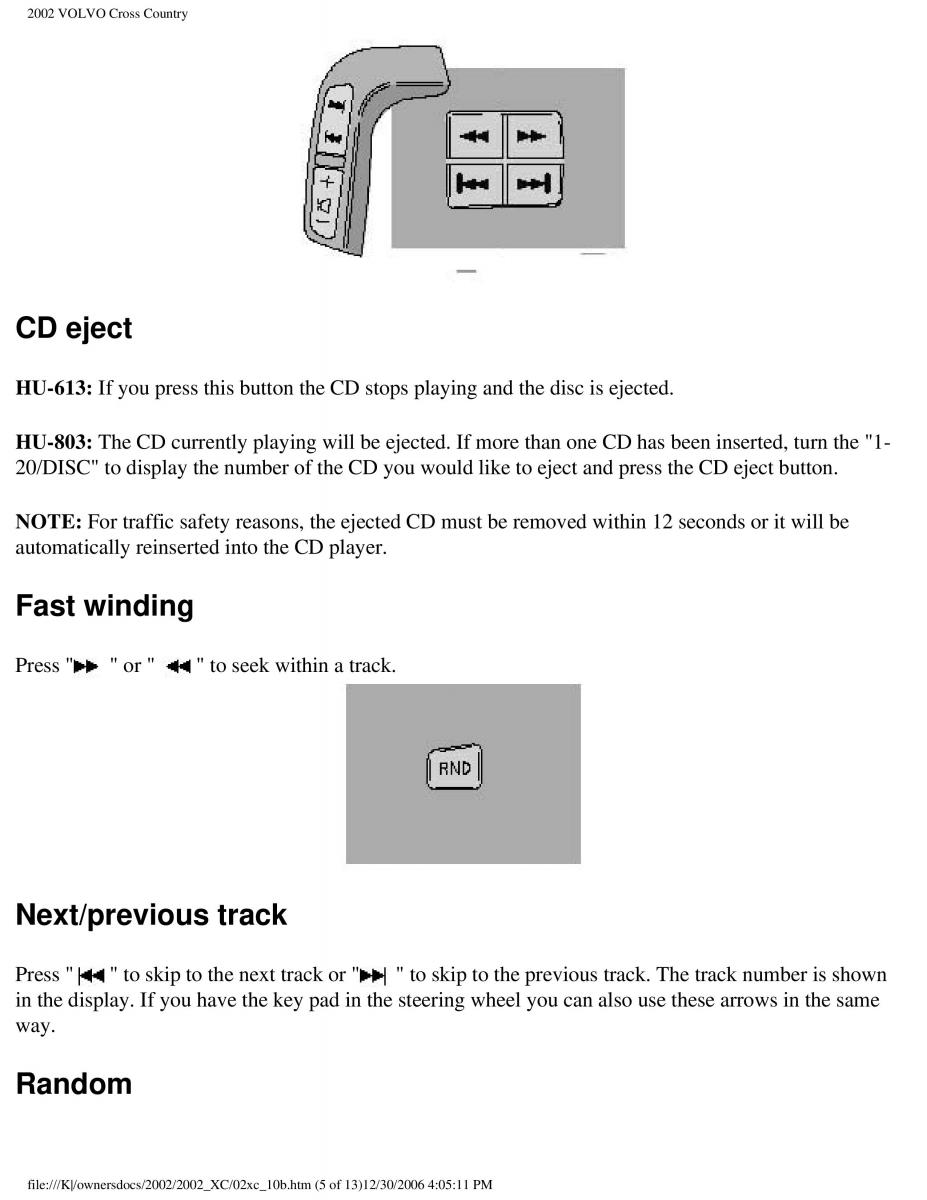 Volvo XC70 Cross Country owners manual / page 227