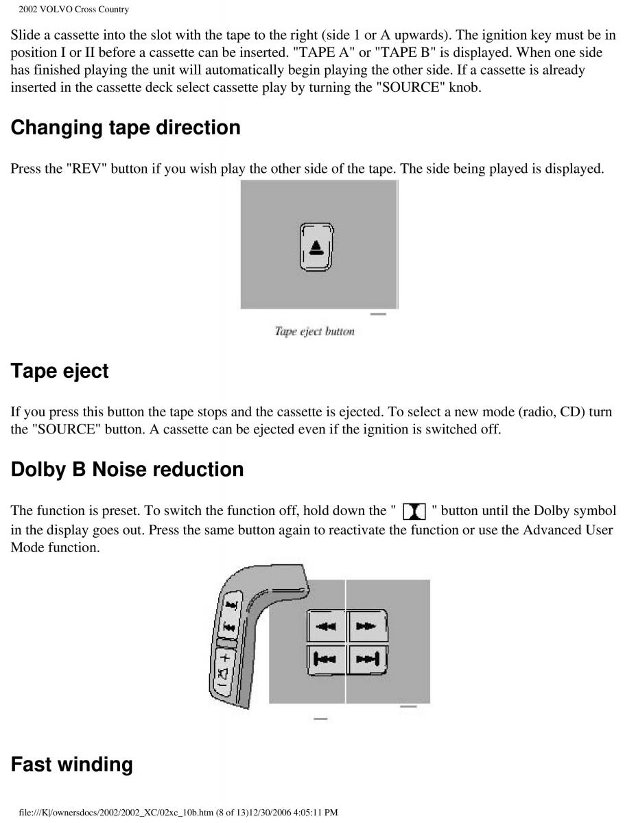 Volvo XC70 Cross Country owners manual / page 230