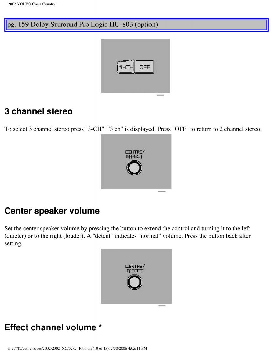 Volvo XC70 Cross Country owners manual / page 232