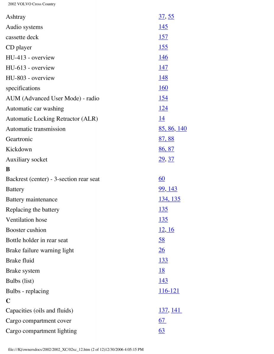 Volvo XC70 Cross Country owners manual / page 242