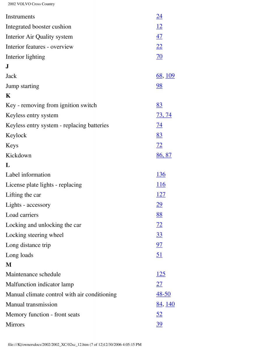 Volvo XC70 Cross Country owners manual / page 247