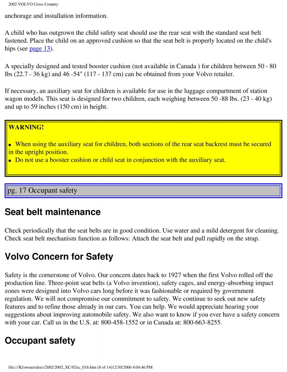 Volvo XC70 Cross Country owners manual / page 29