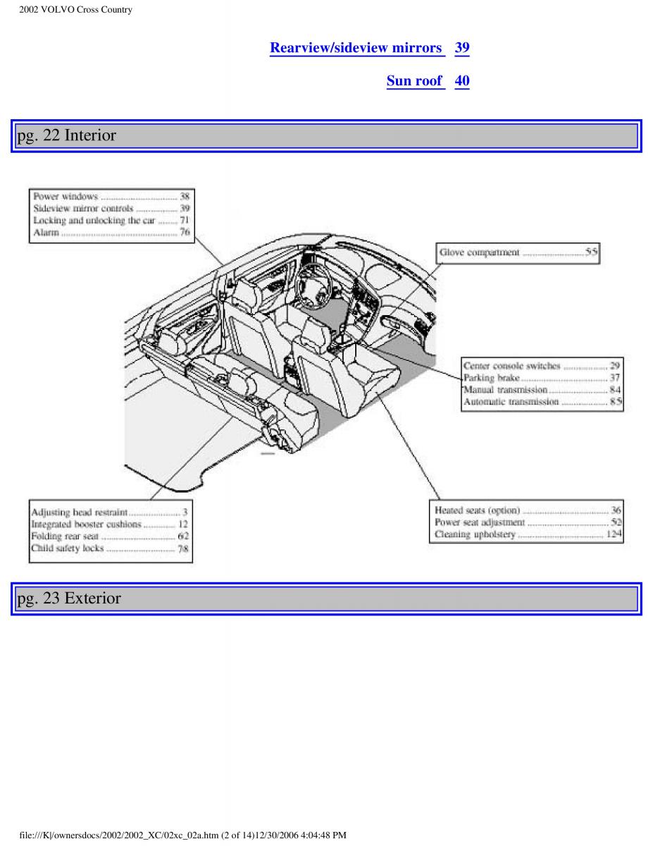 Volvo XC70 Cross Country owners manual / page 37