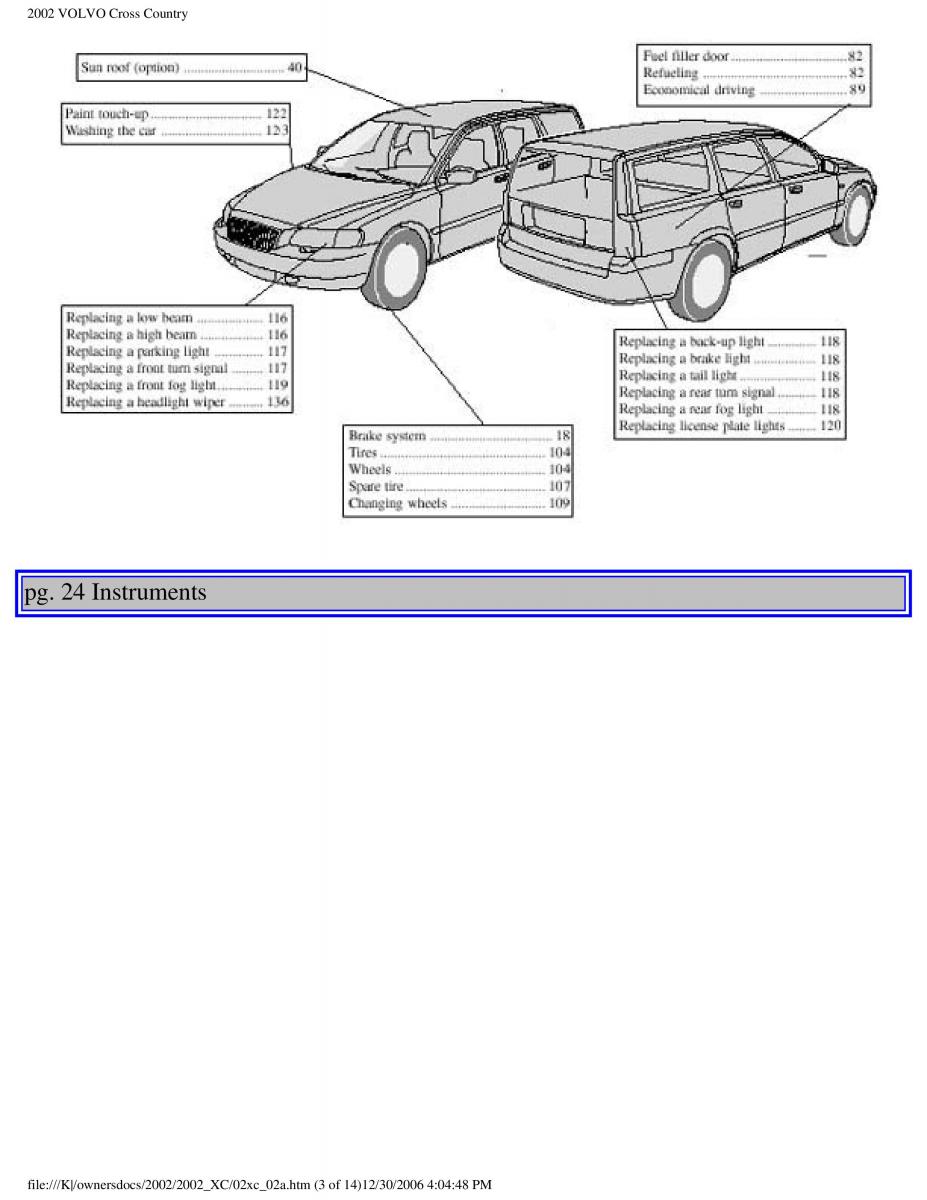 Volvo XC70 Cross Country owners manual / page 38