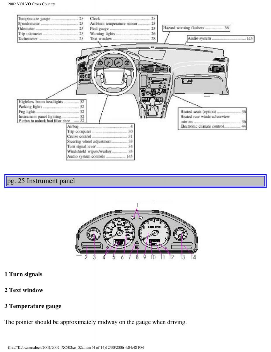 Volvo XC70 Cross Country owners manual / page 39