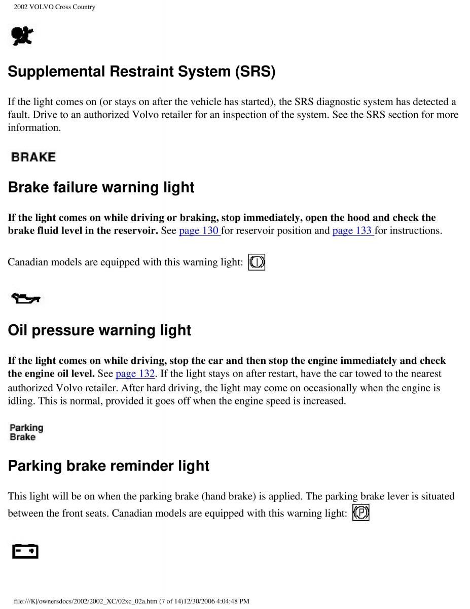 Volvo XC70 Cross Country owners manual / page 42