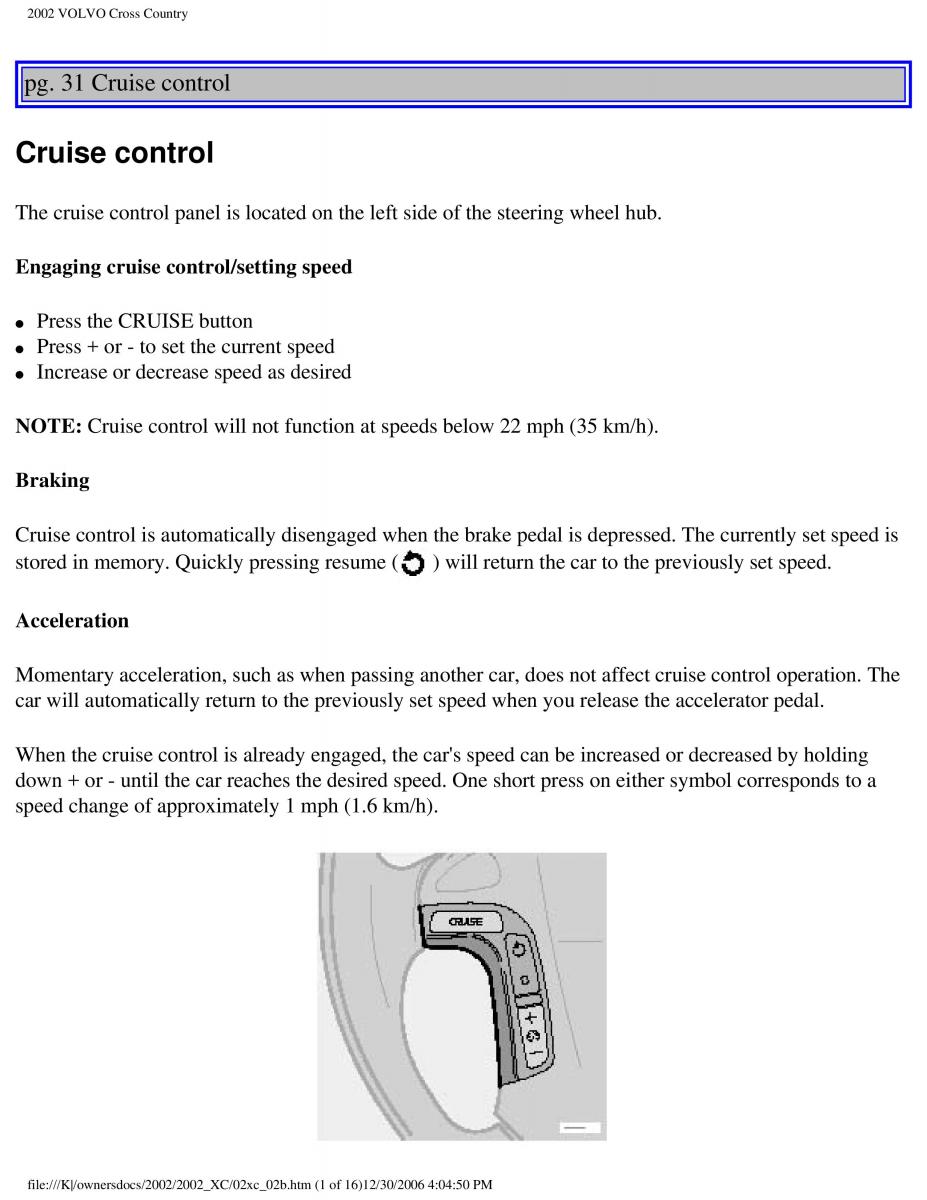 Volvo XC70 Cross Country owners manual / page 50