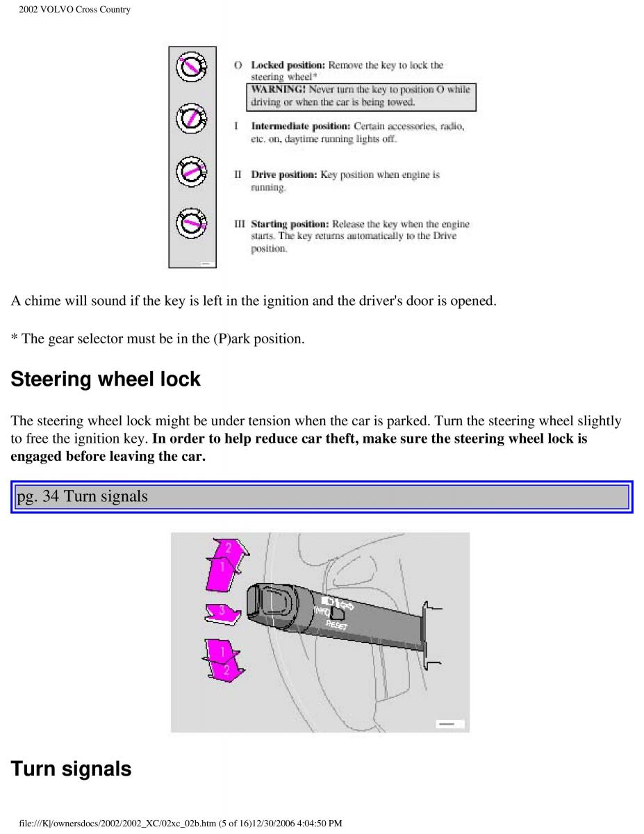 Volvo XC70 Cross Country owners manual / page 54