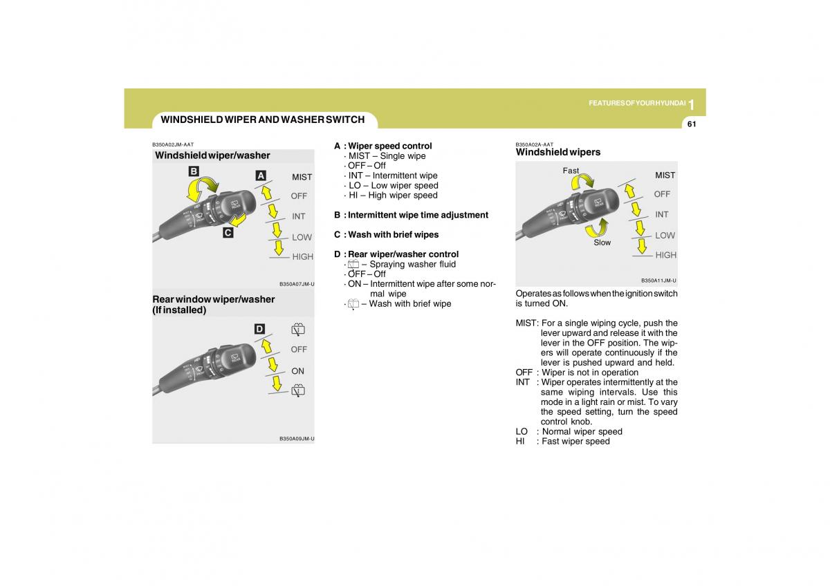 Hyundai Tucson I 1 owners manual / page 72