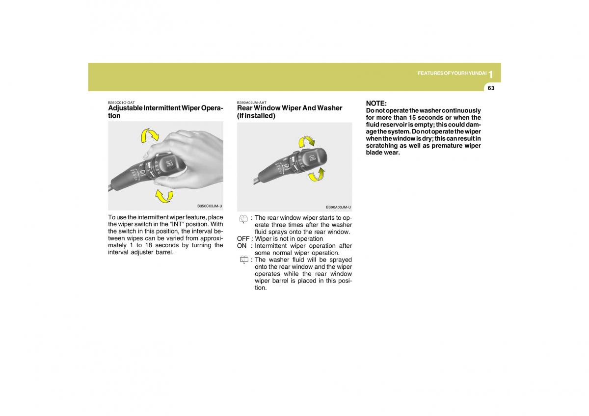 Hyundai Tucson I 1 owners manual / page 74