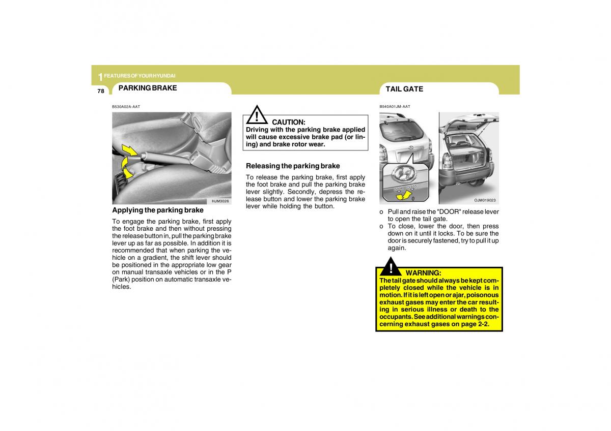 Hyundai Tucson I 1 owners manual / page 89