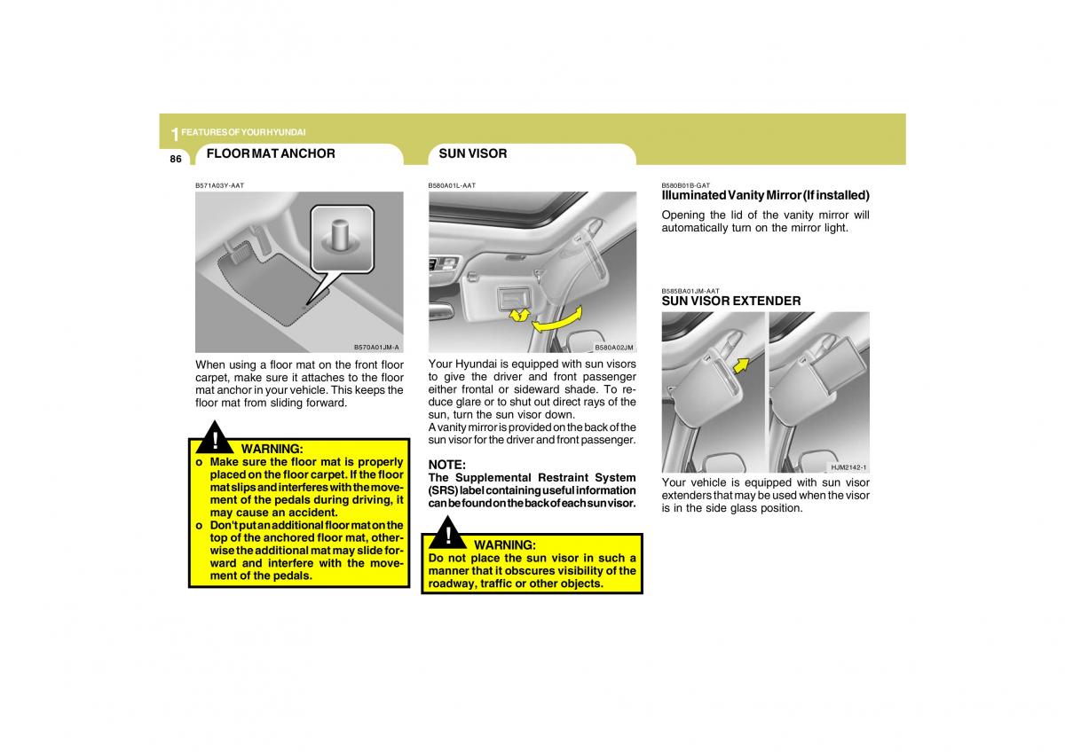 Hyundai Tucson I 1 owners manual / page 97