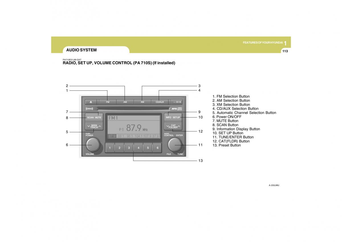 Hyundai Tucson I 1 owners manual / page 124