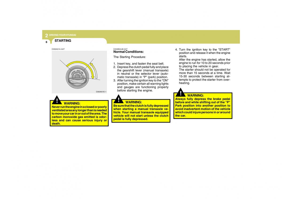 Hyundai Tucson I 1 owners manual / page 141