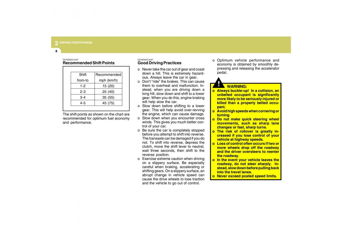 Hyundai Tucson I 1 owners manual / page 143