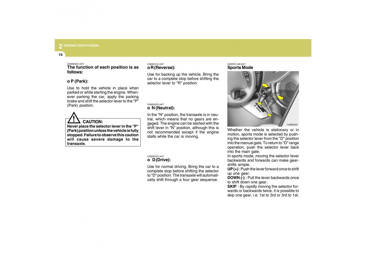 Hyundai Tucson I 1 owners manual / page 145