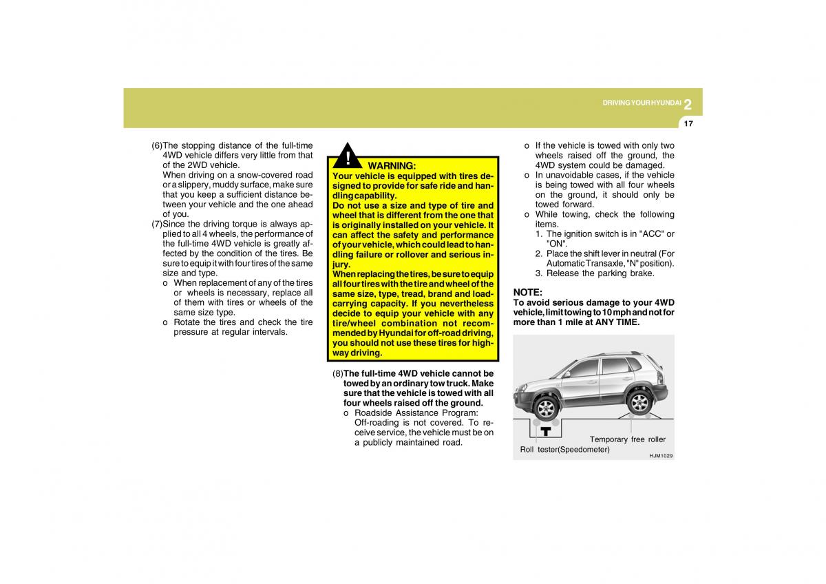 Hyundai Tucson I 1 owners manual / page 152