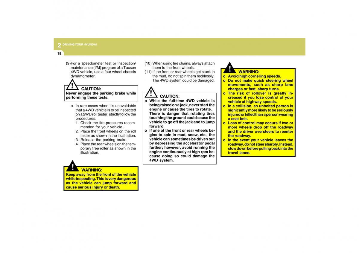 Hyundai Tucson I 1 owners manual / page 153