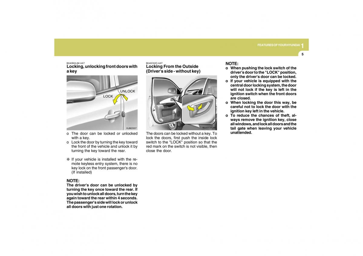 Hyundai Tucson I 1 owners manual / page 16