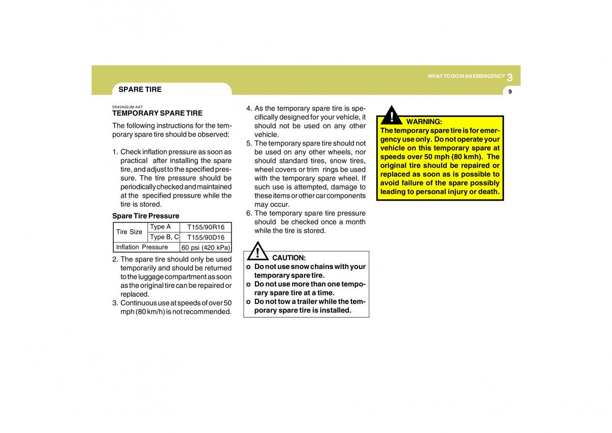 Hyundai Tucson I 1 owners manual / page 178