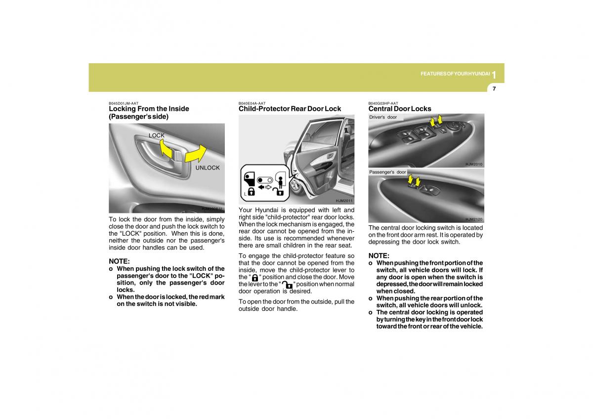 Hyundai Tucson I 1 owners manual / page 18