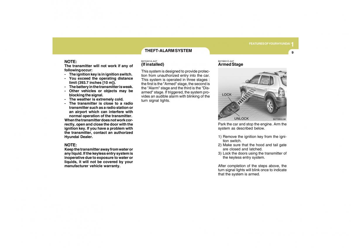 Hyundai Tucson I 1 owners manual / page 20