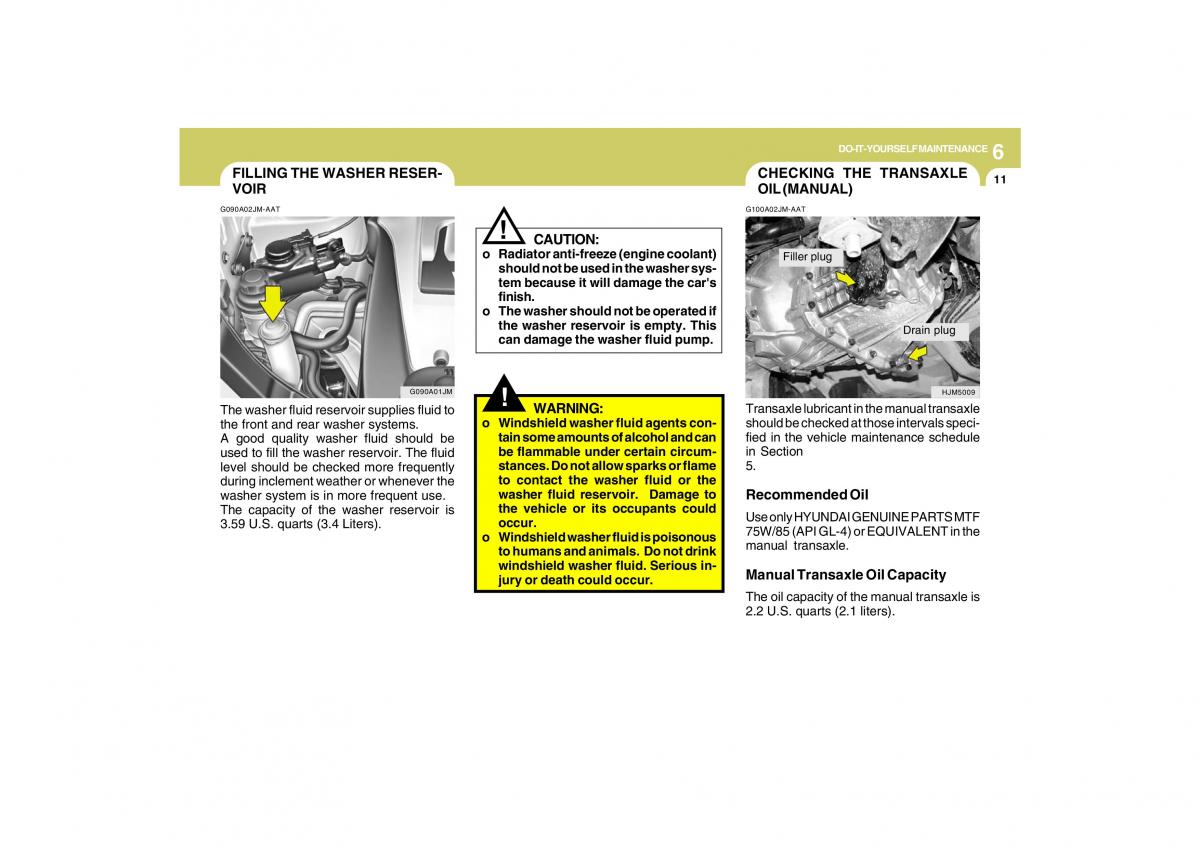 Hyundai Tucson I 1 owners manual / page 215