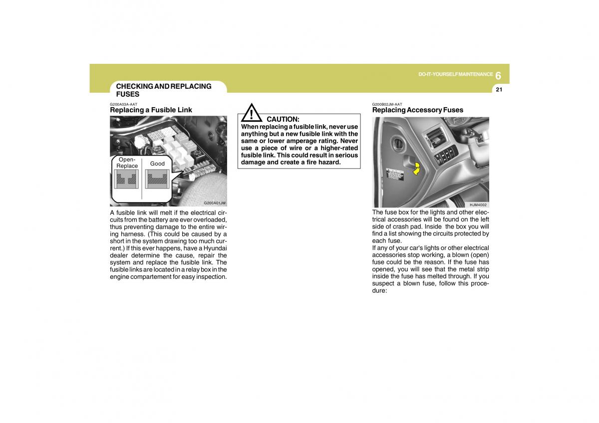 Hyundai Tucson I 1 owners manual / page 225