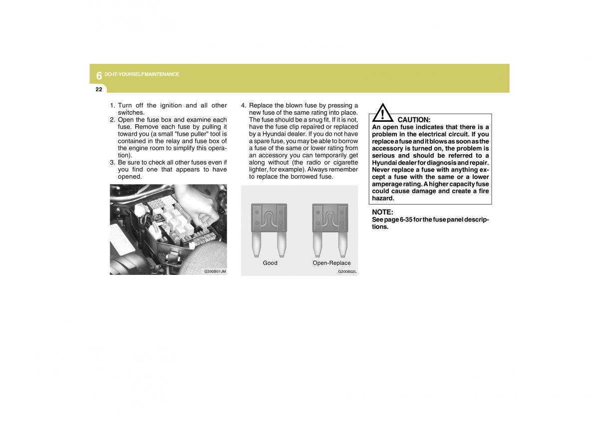 Hyundai Tucson I 1 owners manual / page 226