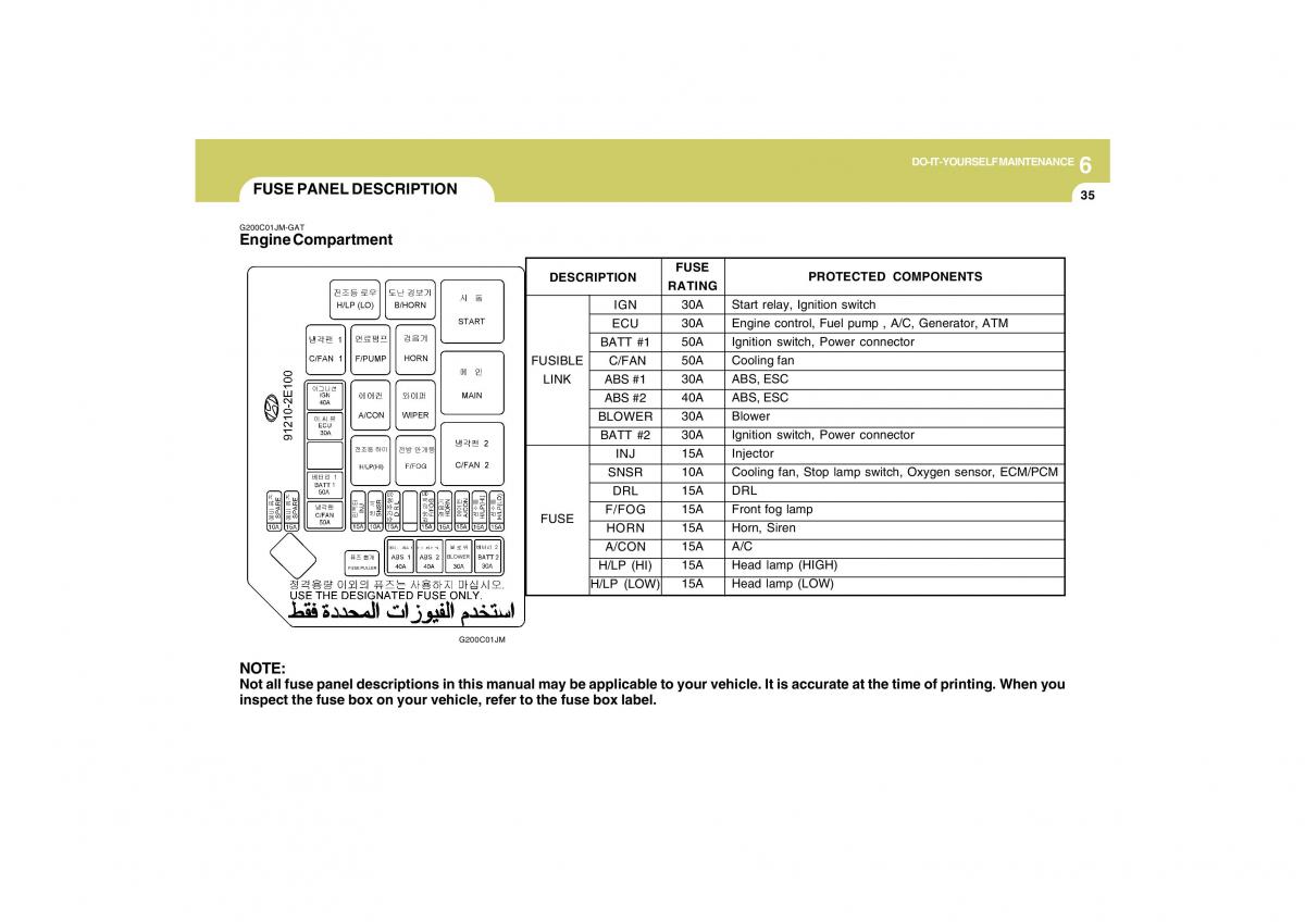 Hyundai Tucson I 1 owners manual / page 239