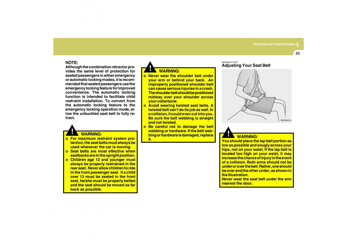 Hyundai Tucson I 1 owners manual / page 34