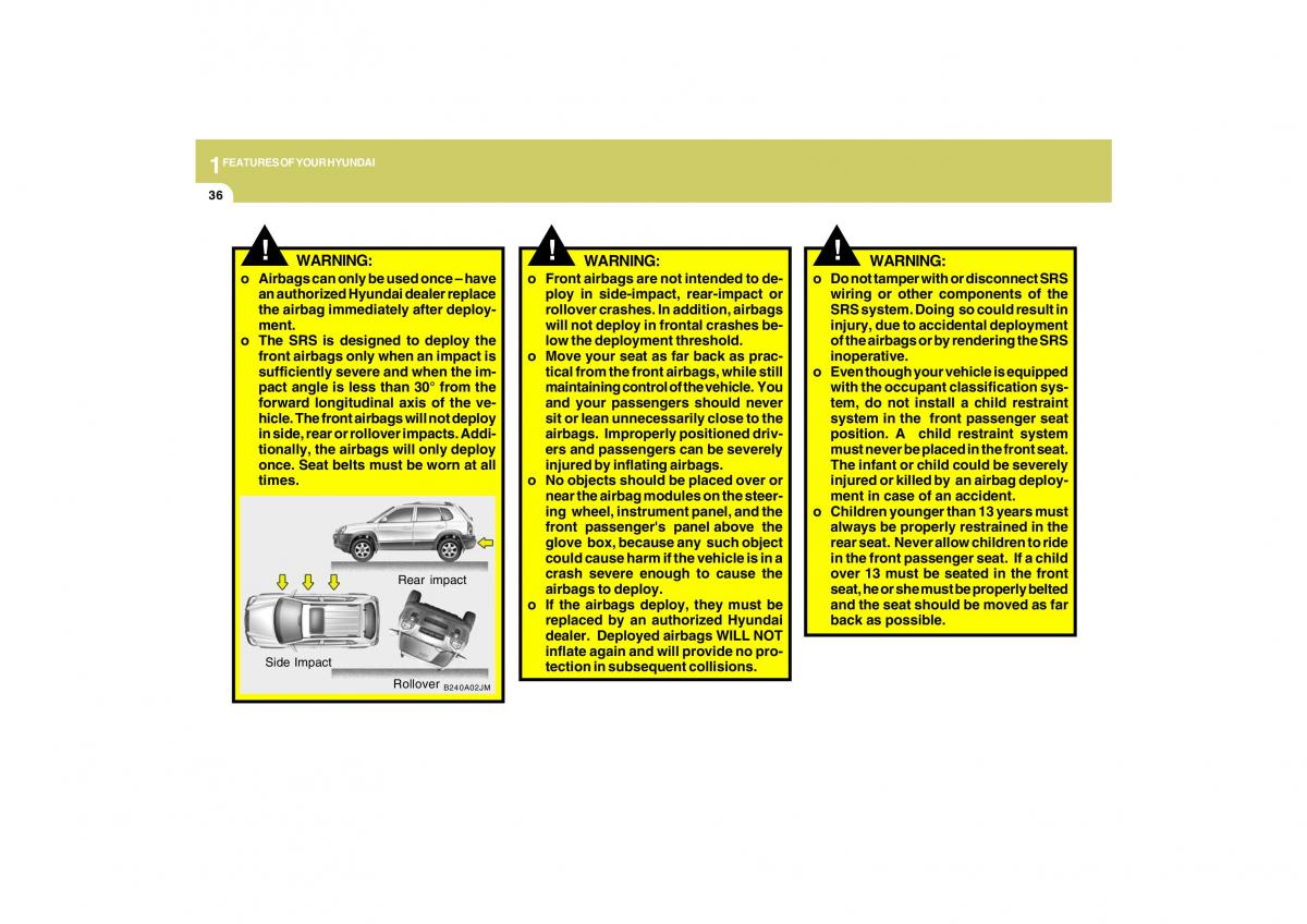 Hyundai Tucson I 1 owners manual / page 47