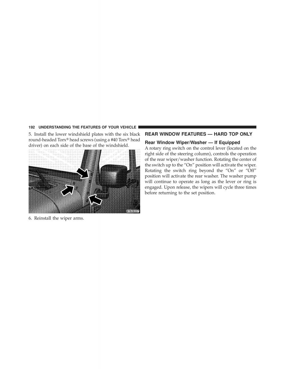 Jeep Wrangler TJ 2007 owners manual / page 194