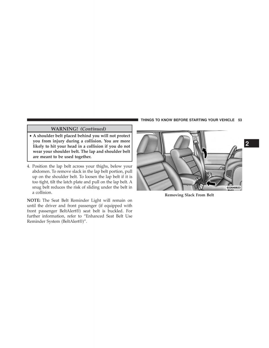 Jeep Wrangler TJ 2013 owners manual / page 55