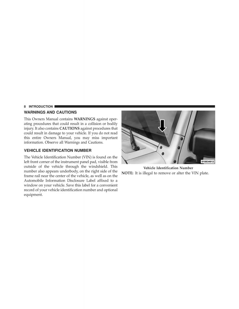 Jeep Wrangler TJ 2013 owners manual / page 10